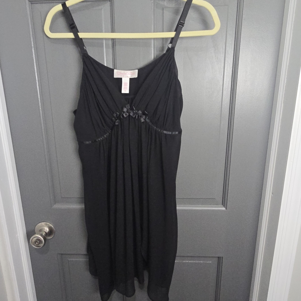 Oscar de la Renta Sheer Babydoll Nightie Top